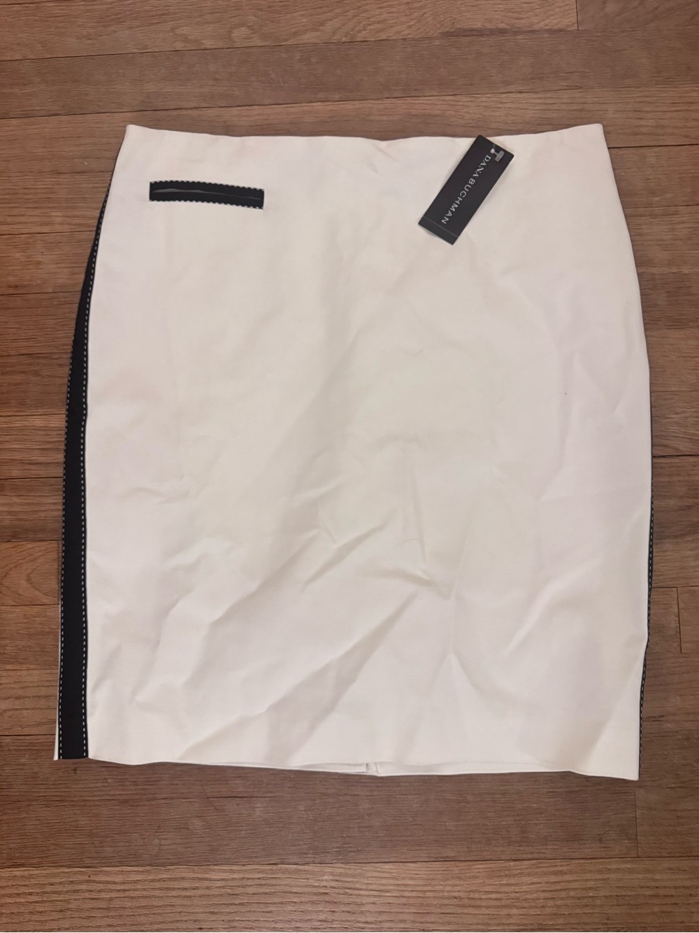 NWT Dana Buchman Women's White Black Pencil Knee Length Skirt - Size 14
 b88